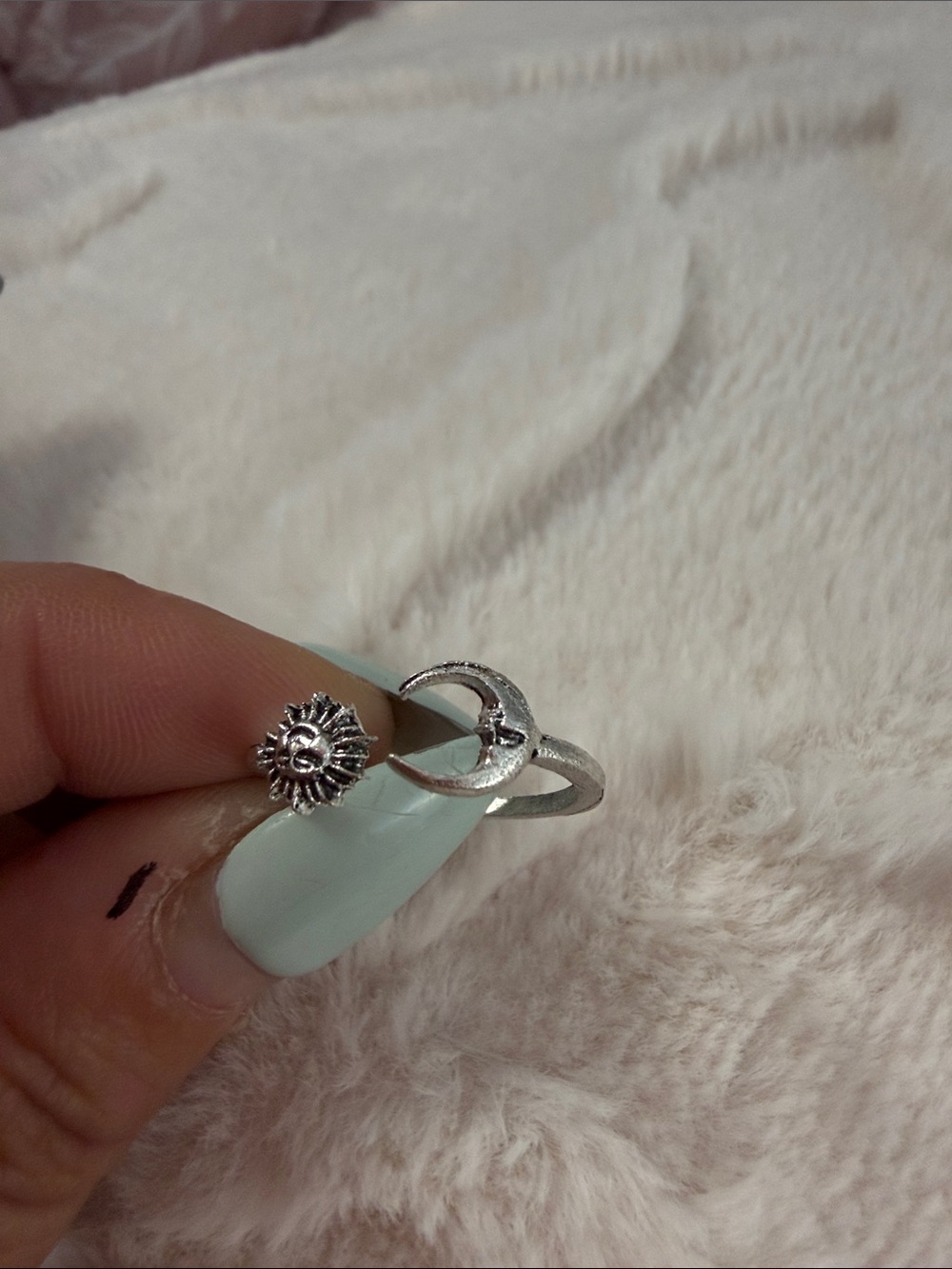3/30! Turquoise Stone Silver-Tone Ring Set - Women Jewelry - Picture 3 of 6